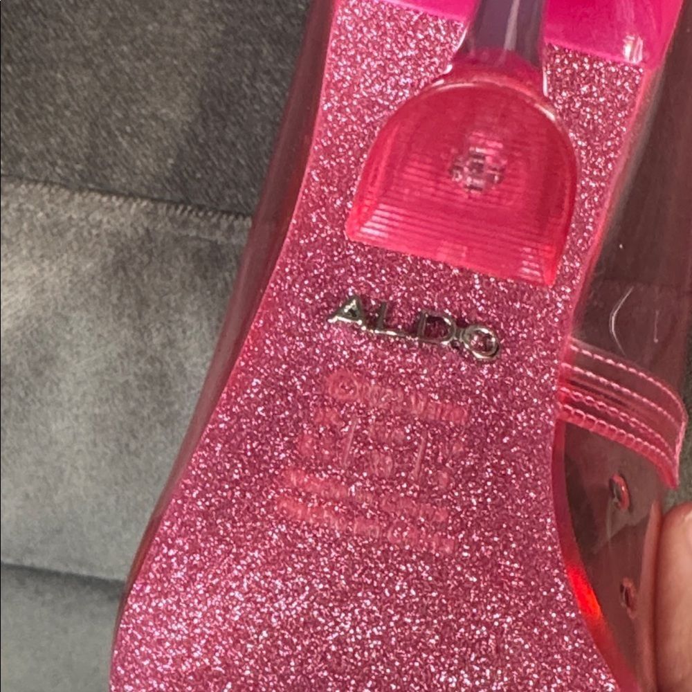 Barbie x ALDO Barbiestessy Collection Pink Translucent Pointed Toe Pumps 8.5 NEW - Picture 7 of 11